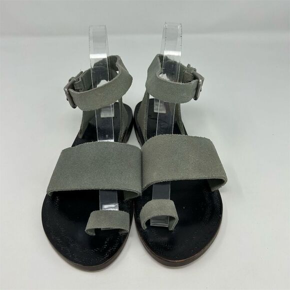 Free People Women's Gray Suede Ankle Strap Flat Sandals Size 36 (US 6) Summer - Picture 4 of 11